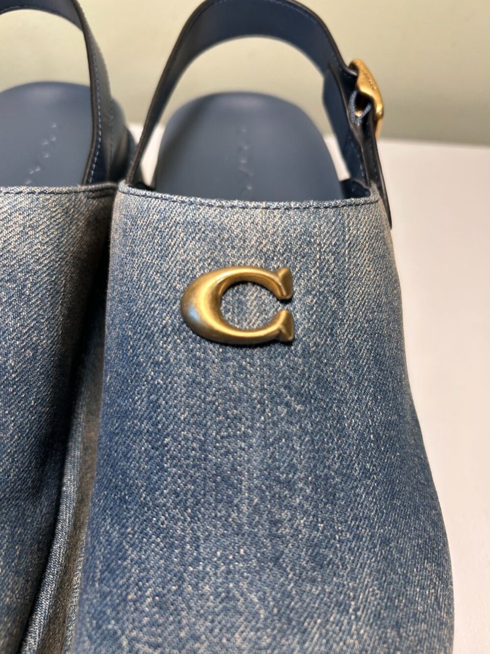 Coach Women's Sculpted C Platform Clog In Loved Denim - Picture 4 of 15